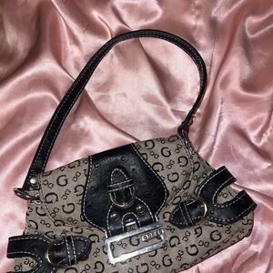 Guess Monogram Black and Tan Clutch